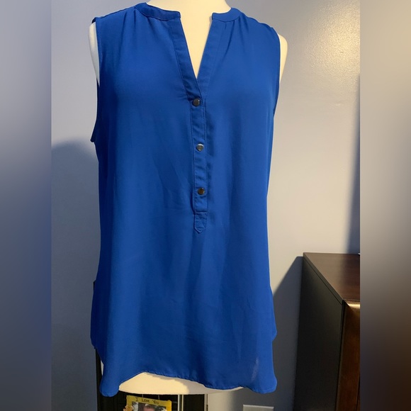 EUC Adrianna Papell Sleeveless Cobalt Blue Size Large - Picture 1 of 8